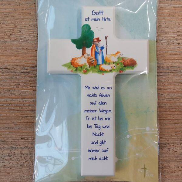 Holzkreuz "Gott ist mein Hirte"